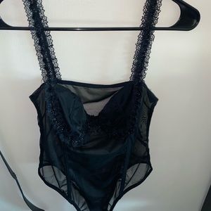 Black mesh bodysuit